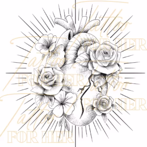 Floral Sacred Heart_Preview_anatomical_tattoo_design