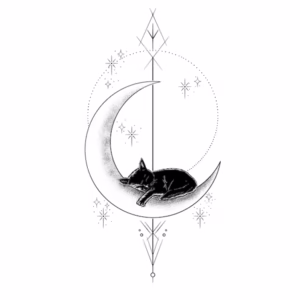 Sleeping Cat Crescent Moon thumbnail