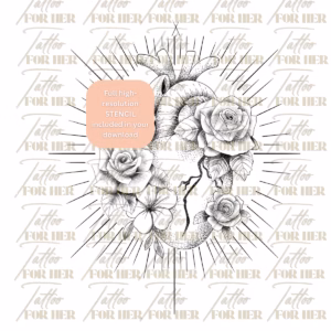 floral-sacred-heart-with-roses-tattoo-design-watermarked