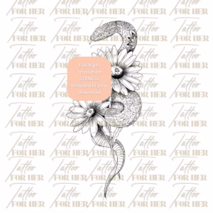 floral serpent harmony tattoo watermarked