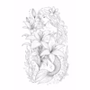 Enchanting Mermaid & Lily thumbnail fine line feminine tattoo design