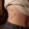 Moon butterfly tattoo design mockup on ribs
