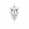 Ornamental Butterfly Lotus Tattoo Design | thumbnail