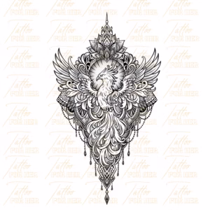 Pheonix mandala design with watermark