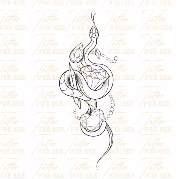 Snake and diamond watermark