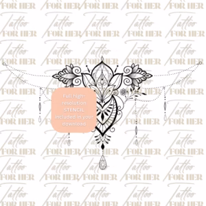 lotus underbust fine line tattoo watermarked