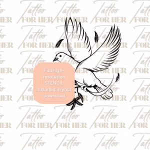 Peace Dove with Olive Branch tattoo design watermarked