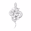 Snake and magnolia tattoo preview