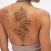 two turtles tattoo design mockup on the spine
