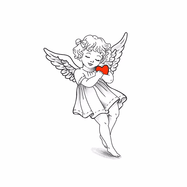 baby angel minimalism tattoo design small