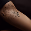 Queens fine line tattoo lesbian tattoo design mockup