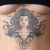 Medusa sternum tattoo with snakes mockup