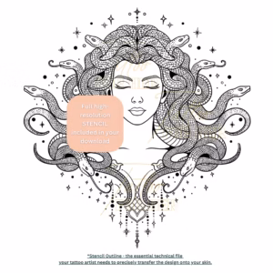 medusa tattoo design stencil note