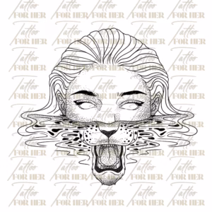Leopard mistery girl tattoo watermark