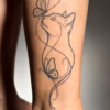AI-generated tattoo mockup cat and butterflies