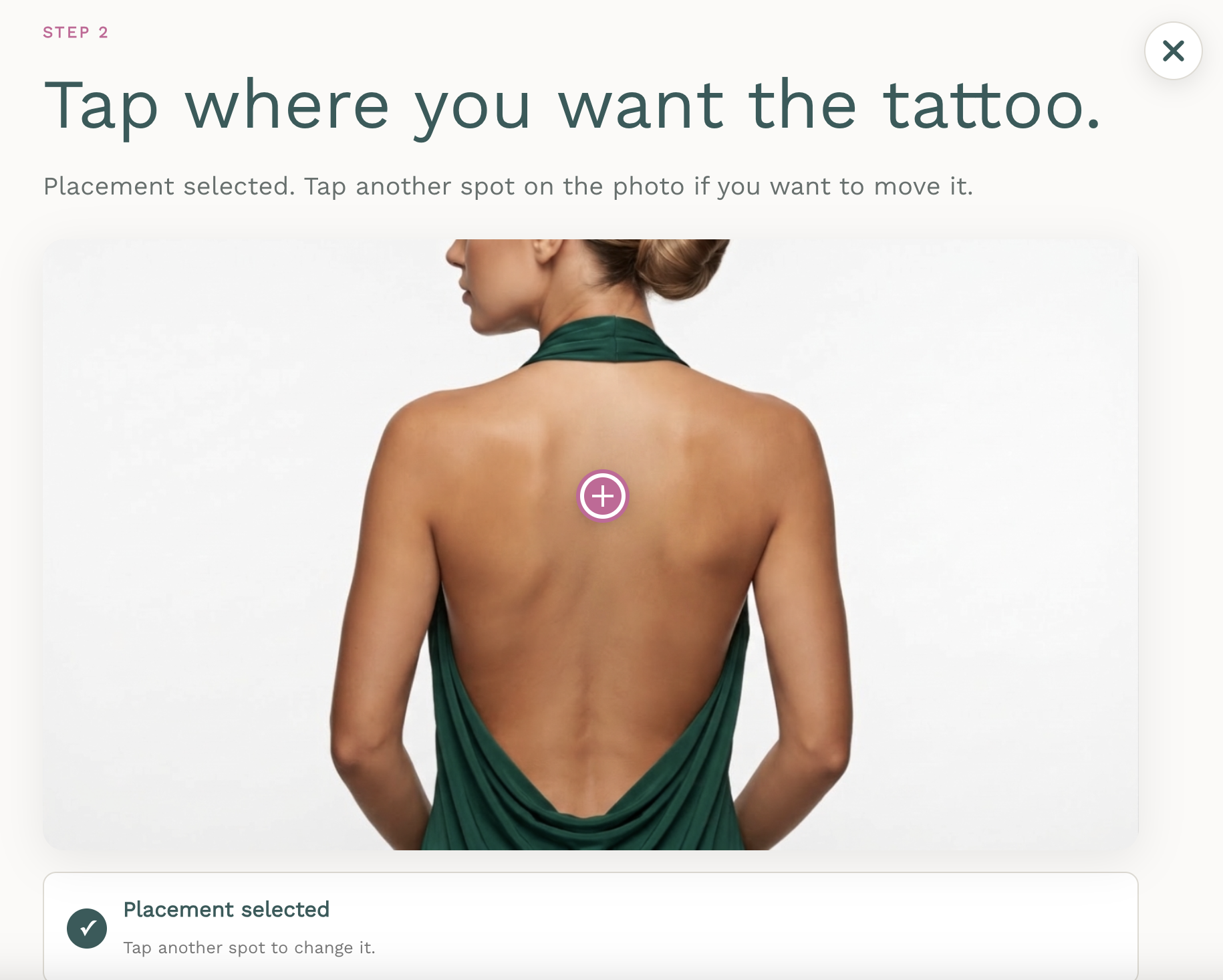 Choose placement for a fine line tattoo preview